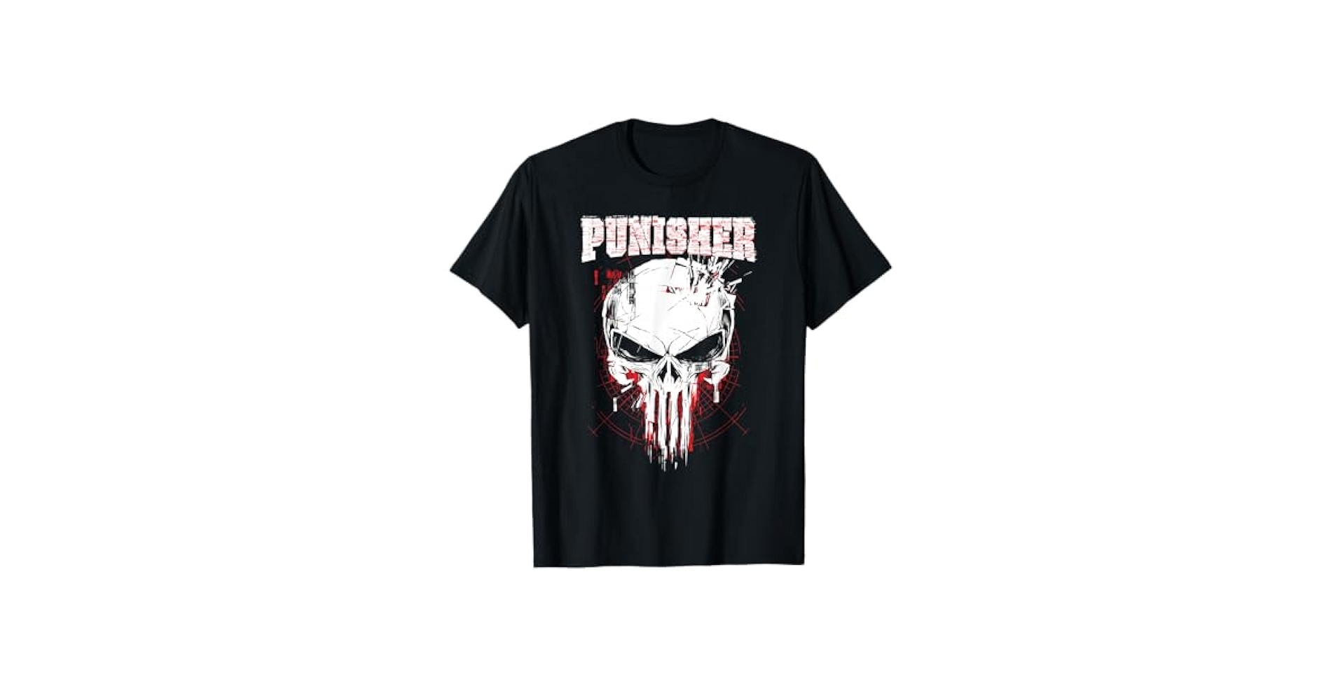 Amazon.com: Marvel The Punisher Skull and Red Streaked Logo
